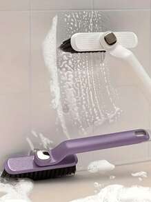 Cepillo de limpieza rotativo 2 en 1 - Plástico morado, cerdas duras a 360°, conector en forma de V, adecuado para baldosas de baño y limpieza de grietas, cepillo de limpieza de juntas de baño multifunción, cepillo de dientes para la limpieza de grietas del hogar 3 en 1 Multifuncional para baldosas, ranuras de puertas y ventanas, plumero, sin ángulos muertos decoración de baño del hogar Verano Regreso a la escuela