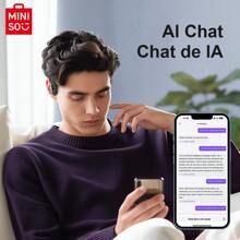 Miniso AI OWS Open-Ear Headphones, Support 75 Languages Real-Time Translation, Support Music Playback & Calling, Christmas Gift - Purple - View 3
