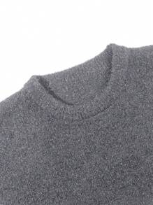 Jersey de punto holgado y suelto con texto en inglés para pareja, diseño minimalista, abrigado para otoño/invierno, unisex