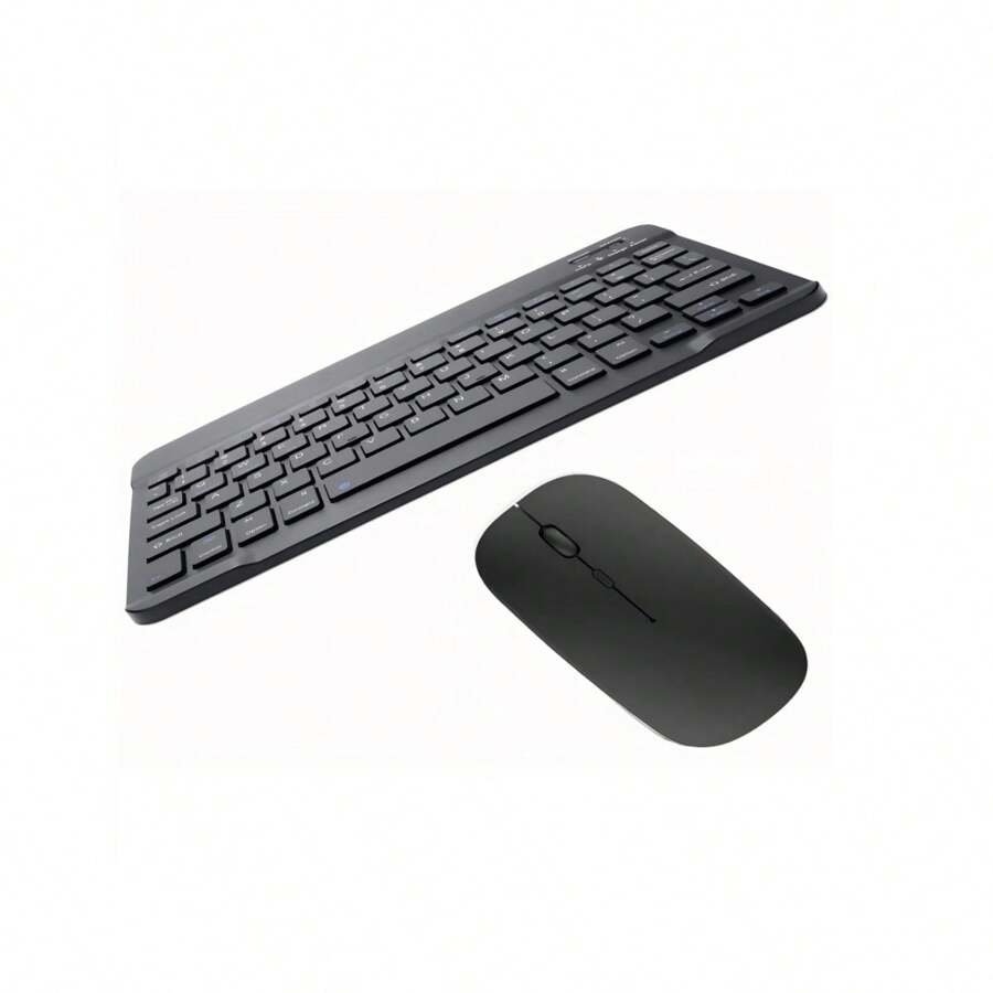 Wireless Bluetooth Keyboard Mouse Set Colorful 10 Inch For Android/Ios/IPad/Macaron/Tablet - Negro - Ver 1