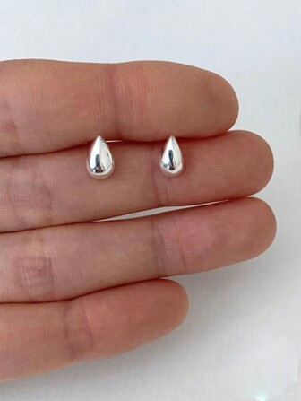 EleRunis 1 par de brincos de prata esterlina 925 INS Waterdroplet Studs banhados a ouro 18K joias finas da moda para mulheres uso diário casamento noivado dia dos namorados