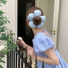 Korean Creative Super Large Exaggerated Sponge Flower Hair Band Scrunchie Headdress Women Girl Design Elastic Hair Band Vacation Hair Accessories Head Woman Accessories