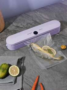 1 pieza Selladora al vacío recargable sin cable, para almacenamiento de alimentos secos/húmedos para extender la frescura, incluye 10 piezas de bolsas de sellado al vacío - Multicolor - Ver 4