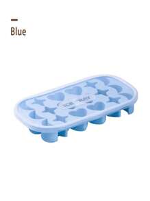1 Molde de silicona de 18 huecos con tapa, con forma de luna, estrella y corazón, Molde de hielo flexible de 18 baldosas para hacer hielo en bloque de forma artesanal, Color rosa, amarillo, verde y azul, Molde de hielo de silicona para el hogar, Molde de arcilla de hielo, Prensa de bloque de hielo con forma de corazón congelado, Adecuado como regalo para la madre, la familia y los amigos