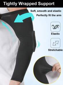 1 件压缩吸湿排汗透气面料硅胶防滑六角蜂窝冲击护肘，适合成人和青少年参加篮球、足球、排球、徒步、跑步等户外运动健身房配件 - 彩色 - 查看 8