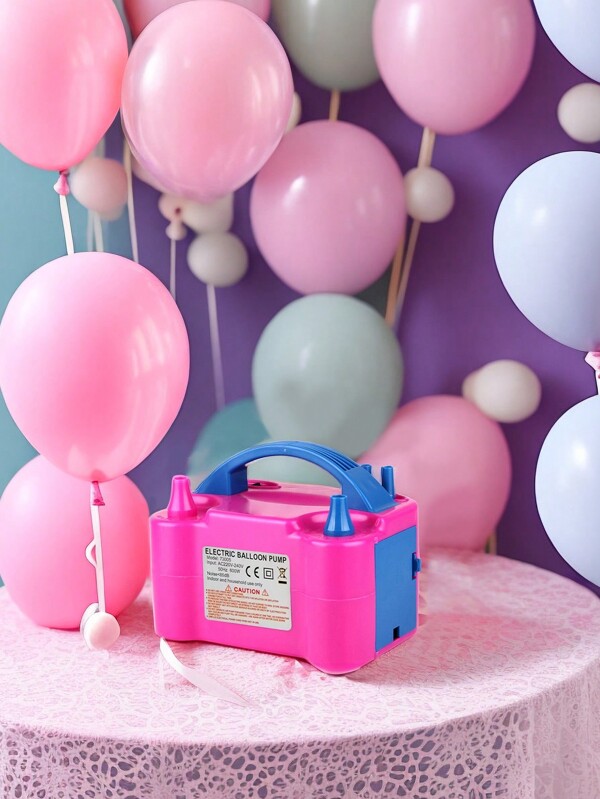 1 pacote pequena máquina de sopro de balão elétrico portátil bicos duplos rosa vermelho roxo 220V-240V 600W adequado para aniversários, casamentos e outras decorações de festa