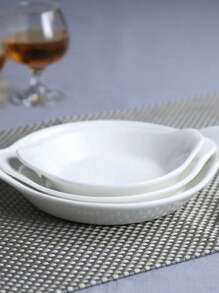 Kit Marinex De Vidro Assadeira Oval 3 Peças Luxuosa E Moderna Mesa Posta Jantar Cozinha