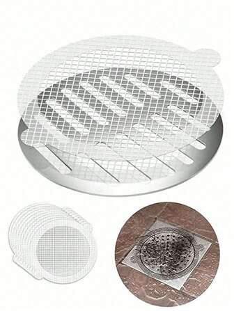 5/10/20/30pcs Drain Strainer Cover For Hair Stopper, Drain Filter Net, Hair Catchers For Shower, Floor Sink Strainer Filter Mesh Stickers, Mesh Stickers Filter Sink Strainer Stickers, Bathroom Tools, Bathroom Accessories Back To School