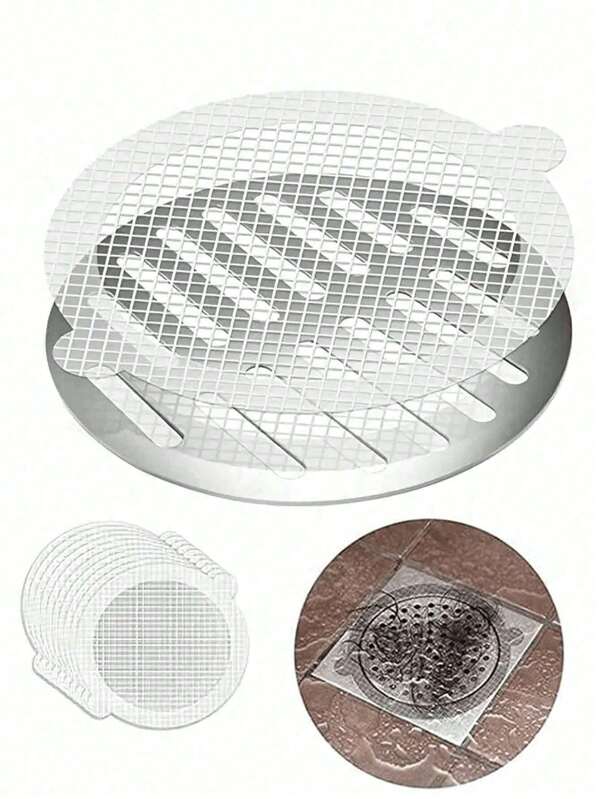 5/10/20/30pcs Drain Strainer Cover For Hair Stopper, Drain Filter Net, Hair Catchers For Shower, Floor Sink Strainer Filter Mesh Stickers, Mesh Stickers Filter Sink Strainer Stickers, Bathroom Tools, Bathroom Accessories Back To School