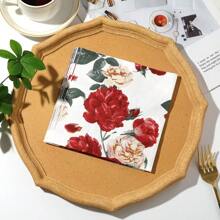 20pcs, 2025 New Soft Absorbent Full Plate Printing 2-Layer Napkins, 13x13 Inches -- Suitable For Wedding Birthday Garden Party Decoration Paper Towels, Used For Restaurant, Kitchen, Coffee Shop Decoration Supplies;