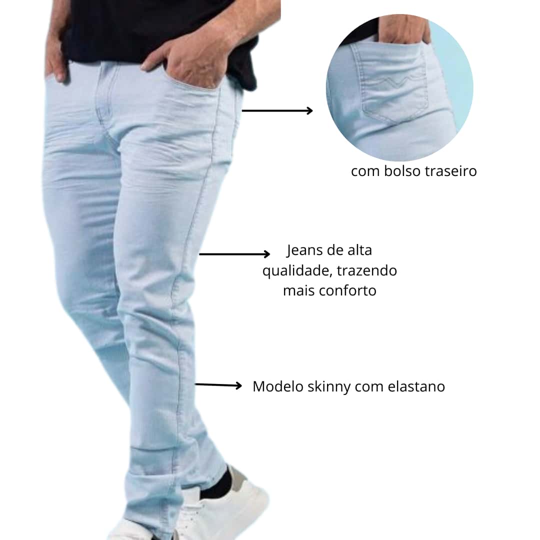 Calça Masculina Jeans Delave Tendencia 23840