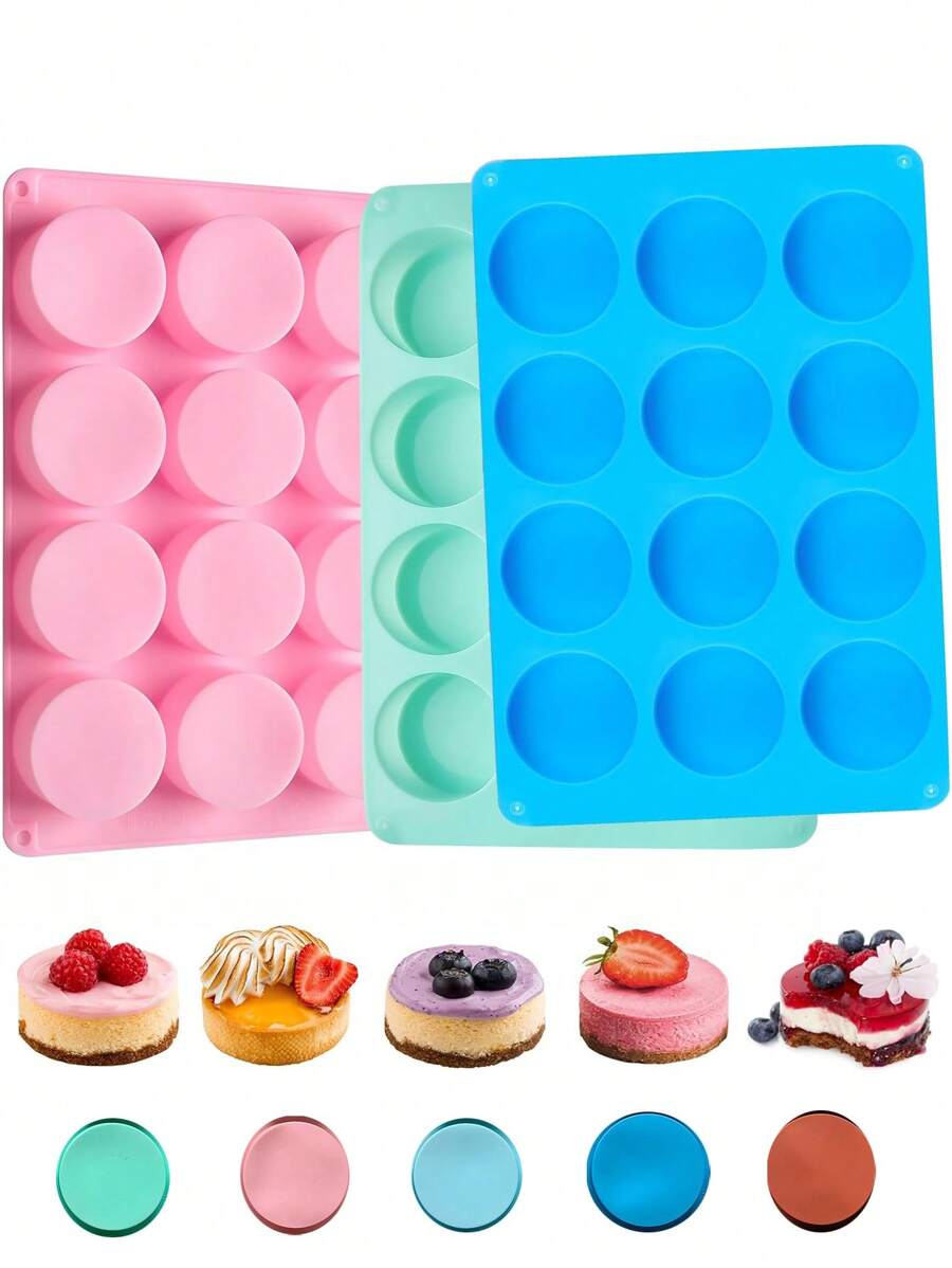 2pcs,Round Chocolate Cookie Molds, New Size 12-Cavity Cylinder Chocolate Cover Cookie Silicone Molds For Candy Mini Cakes Jelly Baking - Round silicone mold - View 1