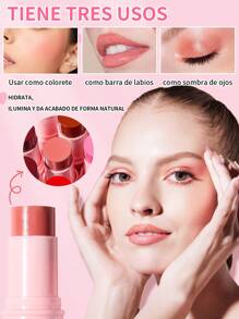 ULTRAMO Barra De Rubor En Crema 3 En 1, De Larga Duración, A Prueba De Agua, Hidratante, Para Mejillas, Sombra De Ojos Y Labial. Maquillaje Multifuncional Para El Rostro - 06#Tiamo - Ver 2