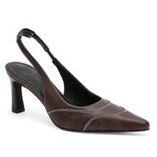 Women's Slingback Kitten Heel Pumps Pointed Toe Heels Sandals Stiletto Dress Wedding Shoes Zapatillas De Tacon Mujer Zapatos Elegantes De Mujer - màu nâu - Xem 2