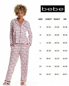 Bebe Womens Pajama Sets - PJ Set For Women - Pajamas For Women Logo - Long Sleeve Pajama Set For Women - Rose Shadow - View 6