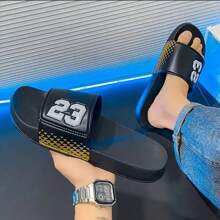 Men's Sports Slide Sandals, Thick EVA Sole, Lightweight Casual Indoor/Outdoor Slippers, Summer Outdoor, Beach And Leisure Flip Flops - Black - View 6