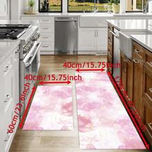 1pc Pink Marble Silicone Diatom Mud Kitchen Mat, Absorbent, Anti-Slip, Anti-Fouling, Suitable For Farmhouse, Entryway, Indoor, Room Decor, Kitchen, Dining Room, Small Office/Home Office, Sink, Laundry Room