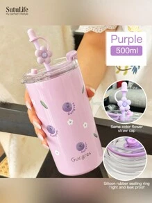 1个，500ml Ins 316不锈钢吸管杯，高颜值，真空双杯，保温保冷咖啡杯，便携车载杯，返校 - 500ML - 查看 14