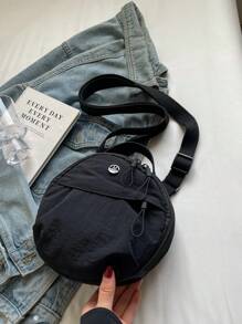 Nylon Small Round Bag, Fashion Shoulder Crossbody Bag, Versatile & High Capacity
