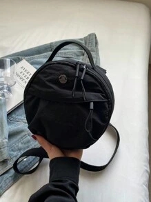 Nylon Small Round Bag, Fashion Shoulder Crossbody Bag, Versatile & High Capacity