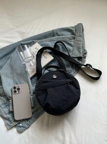 Nylon Small Round Bag, Fashion Shoulder Crossbody Bag, Versatile & High Capacity