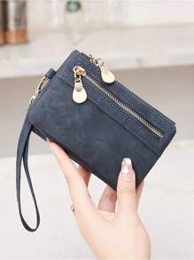 Retro Folding Wallet With Zipper Multifunctional Women's Wallet Made Of High-Quality PU Leather