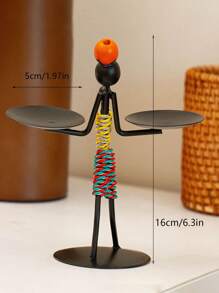 1pc Creative Vintage Human Shaped Metal Candle Holder, Suitable For Bars, Restaurants, Romantic Candlelight Dinner Decorations Gifts Birthday Graduation