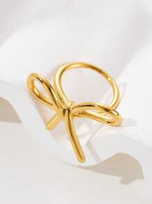 Mazuer 1pc Women's Vintage Golden Butterfly Shaped Simple Elegant Exaggerated Fashion Chic Design Ring, Versatile For New Year, Spring/Summer, Beach, Easter, Festivals, Parties, Daily Wear, Vacation