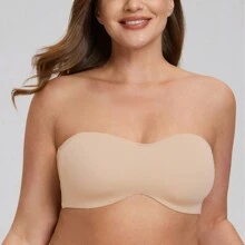 MELENECA MELENECA Women's Strapless Bra For Large Bust Minimizer Unlined Bandeau With Underwire
