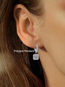 1 Cặp khuyên tai tròn Cubic Zirconia chống dị ứng dành cho nữ, thiết kế cổ điển và tối giản, thích hợp để đeo hàng ngày, quà tặng sinh nhật - Bạc - Xem 5