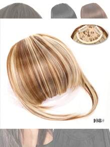 Natural Straight Synthetic Bangs High Temperature Fiber Clip-In Full Bangs With Fringe Of Hair 6 Inch Elegant Women's Clip-In Synthetic Hair Bangs With Sideburns - Perfect For Daily Use & Instant Style Upgrade Synthetic Women's Hair Short Straight Bangs Brown Black Red Wig Clip In Hairpieces For Black Heat Resistant Fiber