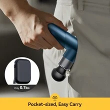 Deerma Massage Gun, Mini Massage Gun Travel Size Powerful Deep Tissue For On-The-Go Trip Portable Small Massage Gun Skin Friendly Metal Percussion Muscle Massager For Neck Back Shoulder - 藍色 - 查看 6