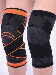 Rodilleras de compresión deportiva con correa de nailon y amortiguación de impactos, para senderismo al aire libre, ciclismo, fútbol, baloncesto, correr, con soporte transpirable y antideslizante para hombres y mujeres