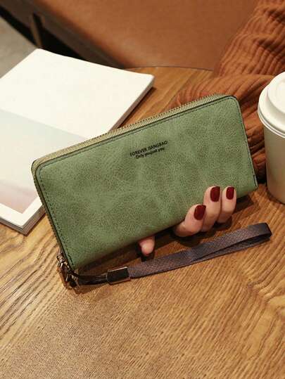 大容量硬币多功能钱包 带拉链和腕带 超薄便携式现金 白领阶层 女大学生 工作 商务通勤 办公室 周年纪念 生日礼物 情人节礼物 商务休闲 学校用品 教师礼物 返校 女士钱包 钱包 长款钱包 腕带钱包