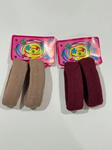 24 Unidades Conjunto De Laços De Cabelo Pretos De Alta Elasticidade Com Design De Faixa De Cabelo Espessa - Multicolorido - Visão 4