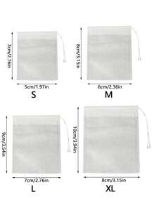 100pcs/200pcs Multi-Purpose Disposable Non-Woven Drawstring Tea Bag, White Filter Bag, With Drawstring, Easy To Pour And Clean, Suitable For Coffee, Tea, Herbs, Spices, Jewelry Packaging And Gift Bundling Back To School - White - View 13