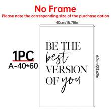 1pc Wall Art Prints, Be The Best Version Of You, Home Decor, Inspirational Quotes, Bedroom Living Room Hallway Decoration,Vintage Motivational Posters,Wall Arts Decorative Murals, Home Decor, Poster Art,Canvas Wall Poster Gifts Birthday Graduation