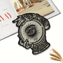 1pc All-Seeing Eye Embroidery Patch, Mixed Color, Mystical Magic Artwork, Iron-On Applique For Sewing, Knitting, Embroidery, Decorative Badge, Patches For Crafts And Apparel - Color Mixing - View 1