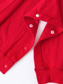 mini bala Baby Girls Jumpsuit, New Year Breathable Baby Girl Base Layer Outfit - Chinese Red - View 8