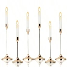 Juego de candelabros de metal: Candelabros de metal elegantes para mesa, lacados, con tema romántico, adecuados para festivales, Pascua, centros de mesa de bodas, eventos, fiestas, cumpleaños y decoración del hogar (velas no incluidas) - Regalo para graduación