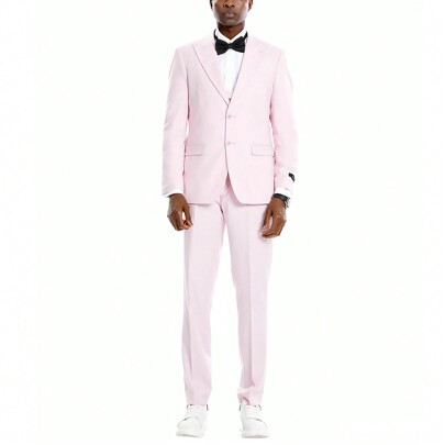 Mens Suit 3pc Linen Look Peak Lapel Jacket With Matching Double Breasted Vest  Pants For Weddings, Prom, Graduations, Etc Suit Set