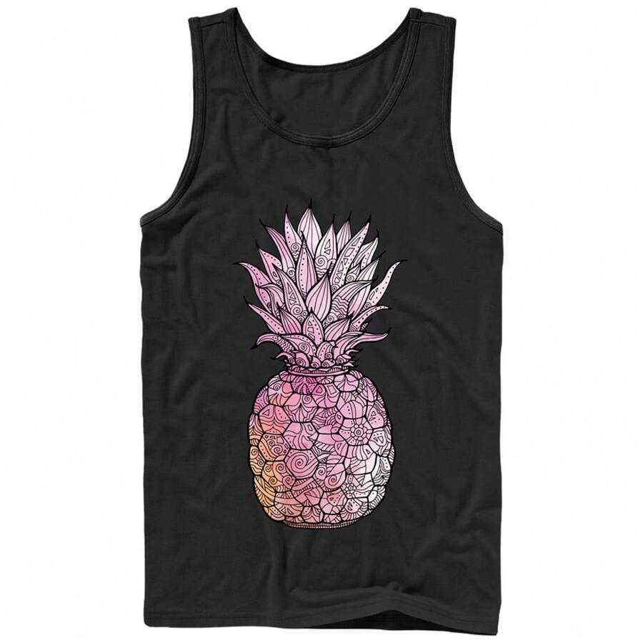 Men's Lost Gods Henna Pineapple Tank Top - Black - View 1