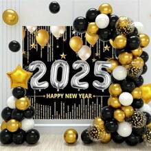 Zestaw 32-calowych balonów foliowych z cyframi 2025, dekoracje na imprezę noworoczną