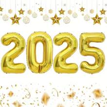 Zestaw 32-calowych balonów foliowych z cyframi 2025, dekoracje na imprezę noworoczną