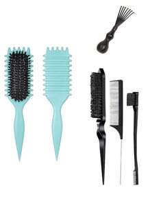 Juego de brochas definidoras de rizos para cabello rizado, Kit de 3 peines para desenredar y peinar con cepillo de contorno, peine de punta y garfio de limpieza de Candybrush