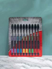 10/20 Stücke weiche Zahnbürste mit kleinem Mond, Bambus-Holzkohle-Borsten, extra fein und extra weich, Erwachsene und Studenten, Einweg-Zahnbürste, kann mehrmals verwendet werden, Badezimmer-Dekoration, Herbst-Dekoration, Rückkehr zur Schule