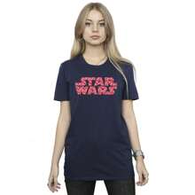Disney Tee-shirt boyfriend en coton avec logo en forme de cœur pour femmes/dames (bleu marine)