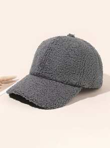 1 buc șapcă de baseball simplă de pluș de culoare solidă, șapcă de baseball din puf artificială de miel, ocazională, caldă, pentru călătorii în aer liber, pălării snapback, pălărie de cuplu, pentru primăvară/toamnă/iarnă, șepci de lână rezistente la vânt pentru ciclism ﻿