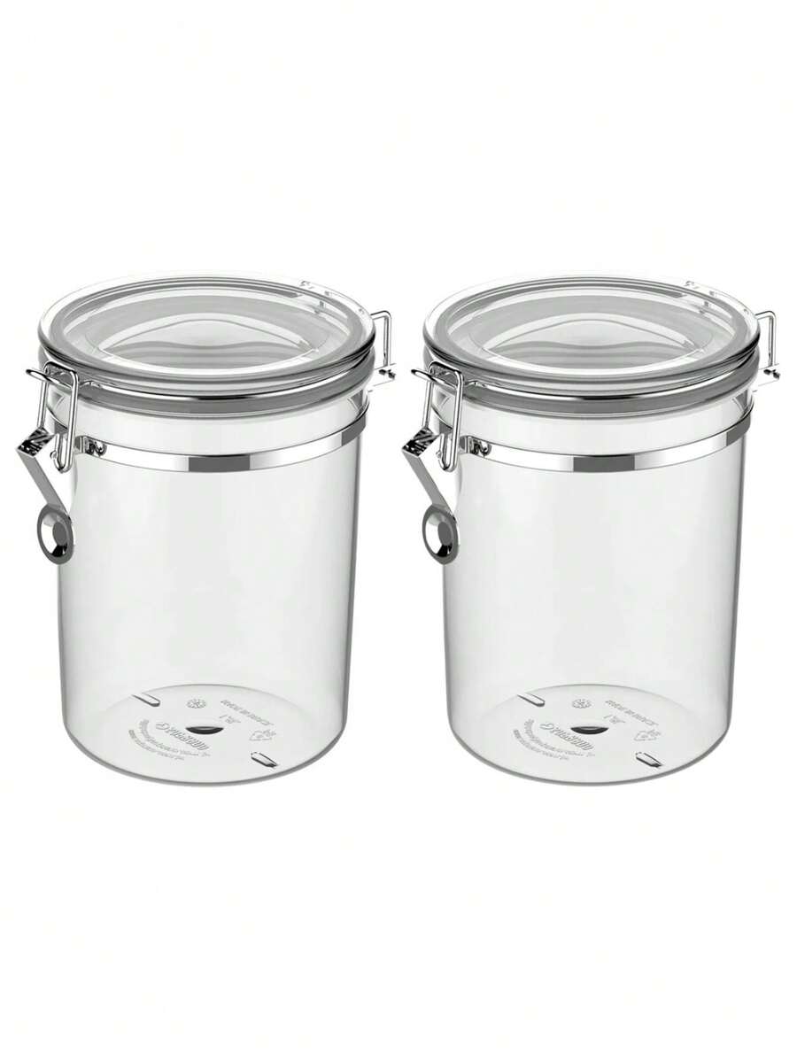 Kit 2 Round Hermetic Jars 1.6L With Locks And Clips Ideal For ...
