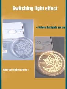 LED发光星月挂饰，室内窗饰，氛围照明，需电池，节日装饰 - 彩色 - 查看 6